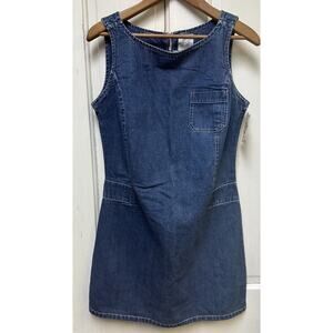 NWT Bentley Vintage Jumper Denim Dress Size 8 100% Cotton Back Zip Y2K